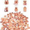 lasuroa 100 Pezzi Mini Statuette di Capibara, Minuscole Figure di Capibara Animali in Miniatura in Resina per Artigianato Casa Delle Bambole Fai Da Te Giardino Micro Paesaggio Arredamento (6 Stili)