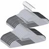 4CONVY Grucce per abiti, giacche, pantaloni - Grucce in plastica per l'armadio con rivestimenti antiscivolo - Salvaspazio, 20 pezzi, grigio