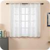 GIRASOLE HOME® Coppia Tende Bali Filtranti in Simil Lino Fantasia Rampicanti Tenda per Finestra e Interni 2 Pannelli da 55x120cm con Tasca e Passanti Nascosti, Crema