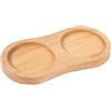 DeroTeno Vassoio per macina sale e pepe, diametro interno 6 cm,Legno di caucciù, supporto per macina pepe, protezione del tavolo da pranzo (il macina pepe e il macina sale non sono inclusi)