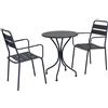 MIlani Home ROMANUS - set tavolo in alluminio e teak cm Ø 60 x 71h con 2 poltrone Romanus