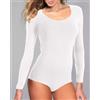 Jadea Body scollo lollo - manica lunga Donna JADEA ART. 4154 Bianco