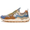 FLOWER MOUNTAIN YAMANO 3 MAN Sneakers in suede e tessuto tecnico - Brown-deep petrol-light blue