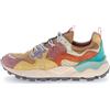 FLOWER MOUNTAIN YAMANO 3 WOMAN Sneakers in suede e tessuto tecnico - Beige-Rosa-Arancione