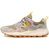 FLOWER MOUNTAIN YAMANO 3 WOMAN Sneakers in suede e tessuto tecnico - Verde - Light grey - cipria