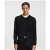 BOSS BLACK Boss Maglione in lana vergine con scollo a V e logo ricamato Uomo