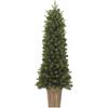 FLORA SRL Pinetto di Natale H150cm PE+PVC con vaso quadrato simil legno, 301 rami folti realistici