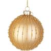 BIZZOTTO ANDREA NATALE Sfera di Natale in Vetro 8cm Stringata Color Oro, Decorazione Elegante per Albero