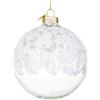 BIZZOTTO ANDREA NATALE Sfera in vetro Iced trasparente/bianco Ø10cm, decorazione natalizia elegante, addobbo raffinato