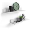 Mobili Fiver, Coppia Mensole Rachele, 80 cm, Bianco Frassino, Nobilitato, Mensole da muro Camera, Corridoio, Cucina, Ingresso, Soggiorno, Ufficio, Made in Italy