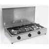 PARKER - Fornello a Gas portatile 300ACCGP con 3 Fuochi Colore Inox