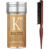 Beauty Searcher Stick di cera per capelli + pettine per capelli in setola di cinghiale, Combo di Stick di cera per capelli lunghi, spessi, ricci, ondulati, secchi o danneggiati