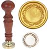 Atopbb Timbro di Cera 3D in Rilievo con Cornice di Intaglio, Ceraletto con Testa in Legno per Lettere e Inviti di Nozze (F44)