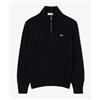 Lacoste Maglia 1/2 Zip 100% Lana Blu Uomo