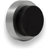 EVI Herrajes | Fermaparete adesivo | 24 x 14 mm | Gomma Nera | Acciaio Inox V2A | Finitura Opaca | Compresi vite + tassello di fissaggio | Mod. I-20524TPMAM
