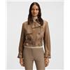 BOSS BLACK Boss Giubbotto in pelle stile trench con cintura annodata Marrone Donna