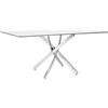 Bizzotto Tavolo rettangolare 160x90cm con top in vetro 8mm trasparente e gambe incrociate in acciaio cromato | George