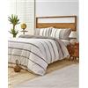 KARACA Home Brown Dobby - Set copripiumino per letto king size, 230 x 200 cm, lenzuolo con angoli 180 x 200 + 27 cm, 2 federe da 50 x 75 cm, viscosa di cotone, tessuto Dobby, ricamato, naturale,