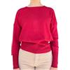 Yes Zee Maglia Donna Polsi Fondo Alto Viscosa Rosso Scuro Donna
