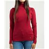 Yes Zee Maglia Dolcevita Maniche Sbuff Viscosa Rosso Scuro Donna