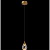 Illuminati Lighting Lampada a sospensione STILLA, acrilico trasparente, montatura dorata, LED 3,5W, 3000K, 280LM, diam.12 H150 cm CON ROSONE
