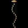 Illuminati Lighting Lampada a sospensione STILLA, acrilico trasparente, struttura oto satinato 14 luci LED 49W, 3000K, 3940LM, diam.50 H300 cm, dimmerabile