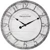 PRESENTIME & Co 10 Farmhouse Series Wall Clock, Quartz Movement, Shiplap Style, Raised 3D Arabic Numeral, Galvanized Finish