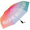 Fisura - Ombrello pieghevole originale "hello rain" con motivo sfumato. Ombrello donna piccolo automatico da viaggio, resistente al vento. Diametro aperto: 96 cm.