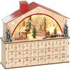 HOMCOM Calendario dell'Avvento da riempire con 24 caselle, Luci a LED, in Legno Naturale, 36 x 10 x 34 cm | Aosom Italy