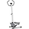 HOMCOM Stepper con Monitor LCD, Manubrio Regolabile ed Elastici, in Acciaio e ABS, Bianco e Grigio | Aosom Italy