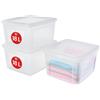 Iris Ohyama Scatole Portaoggetti, 18L, Set di 3, Trasparente, Chiusura facile, Impilabile, Plastica Trasparente, Per Armadio, Scaffali, Scuola, Organizzazione, Giocattoli, Cartoleria, Scarpe, MCB-18