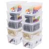 Iris Ohyama Scatole Portaoggetti, 11L, Set di 10, Trasparente, Chiusura facile, Impilabile, Plastica Trasparente, Per Armadio, Scaffali, Scuola, Organizzazione, Giocattoli, Cartoleria, Scarpe, MCB-11