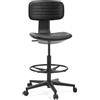 hjh OFFICE Sedia da lavoro con schienale ergonomico TOP Work B regolabile in altezza, seduta antiscivolo in poliuretano, poggiapiedi regolabile, colore nero
