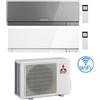 Mitsubishi Climatizzatore Condizionatore Mitsubishi Kirigamine Zen Wifi Argento e Bianco Dual Split Inverter 7000 + 12000 BTU con U.E. MXZ-2F42VF classe A+++ /A++ NOVITÁ