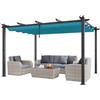VEVOR Pergolato Retrattile per Esterni 2,96 x 3,95 x 2,3 m con Tettoia, Pergolato in Alluminio con Tettoia Retrattile, Pergolato Moderno Tettoia Parasole per Patii, Giardini, Ponti, Cortili (Blu)