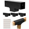 VEVOR Kit Staffe per Pergola, Adatto per Travi in Legno 92 x 92 mm in Dimensioni Reali, Kit di Staffe per Gazebo in Legno Fai da Te a 3 Vie con Viti, Confezione 4, per Banchetti per Feste all'Aperto