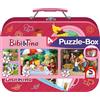 Schmidt - Bibi & Tina Puzzle Box, Valigetta di Metallo, 2 x 100 Pezzi/2 x 150 Pezzi