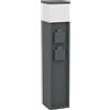 Eglo Colonnina con prese per esterni Park 5 con luce, presa di distribuzione per cavo interrato, lampada esterna con presa da giardino, con 2 prese, alluminio di colore antracite, IP54