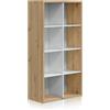 Habitdesign Libreria Cubi, Modello Noa, Finitura Quercia Nodi e Bianco Artik, Dimensioni: 137 cm (altezza) x 71,5 cm (larghezza) x 33 cm (profondità)