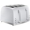 Russell Hobbs Tostapane 4 fette 26070 - Design contemporaneo a nido d'ape con fessure extra larghe e funzione di sollevamento alta, bianco
