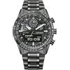 Citizen Promaster Sky Pilot JV2005-58E - Orologio Uomo Eco-Drive U830 Multifunzione, Acciaio IP Grigio, Quadrante Nero, 20 ATM