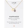 LUUK LIFESTYLE Collana in acciaio inossidabile con ciondolo cristallo di vetro in viola, idea regalo per donne, portafortuna, oro