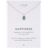 LUUK LIFESTYLE Collana in argento sterling delicata con pendente basico in cristallo solitario, pietra di zircone mese, idea regalo per donna, lei, compleanno, gioielli moderno, 50 cm, verde e argento