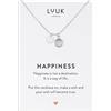 LUUK LIFESTYLE Collana da donna in acciaio inossidabile (50 cm ca.) con ciondolo cristallo di vetro bianco, 50cm lunghezza regolabile, argento