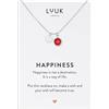 LUUK LIFESTYLE Collana in filigrana con ciondolo cristallo di vetro in rosso, stile semplice e femminile, idea regalo originale per donne e ragazze, argento