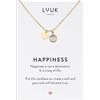 LUUK LIFESTYLE Collana da donna in acciaio inox con ciondolo cristallo di vetro in bianco, idea regalo originale per donna e ragazza, oro