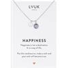 LUUK LIFESTYLE Collana in filigrana con ciondolo cristallo di vetro in viola, catena filigrana e delicata, stile semplice e femminile, argento