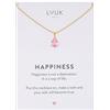 LUUK LIFESTYLE Collana con Ciondolo Cristallo Rosa corallo, Oro, 50cm