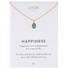 LUUK LIFESTYLE Collana in argento sterling delicata con pendente basico in cristallo solitario, pietra di zircone mese, idea regalo per donna, lei, compleanno, gioielli moderno, 50 cm, verde e oro