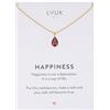 LUUK LIFESTYLE Collana con Ciondolo Cristallo Rosso rubino, Oro, 50cm